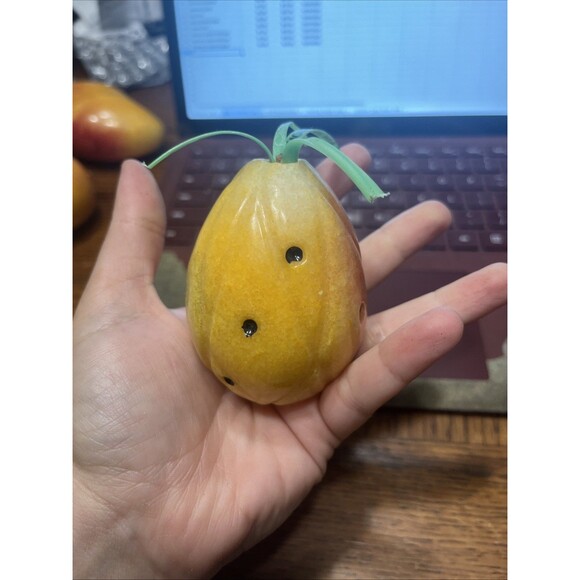 Lot Carved Onyx Marble Stone Fruit Hand Carved Mexico - 17 Pieces - Picture 14 of 16